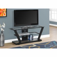 Media Entertainment Center, Storage Shelves Bedroom, Tempered Glass, Metal, Black, Clear,