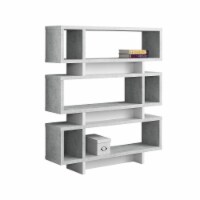 Bookshelf, Bookcase, Etagere, 4 Tier, 55 h, Office, Bedroom, Laminate, Grey, White,