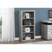 Monarch Specialties I 7405 48 in. Grey Reclaimed Wood-Look Bookcase with Adjustable Shelves