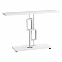 Monarch Specialties 47.25 Inch Geometric Metal Base Console Accent Table, White