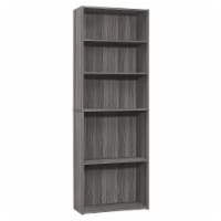 Bookshelf, Bookcase, 6 Tier, 72 h, Office, Bedroom, Laminate, Grey, Transitional
