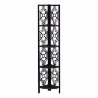 Monarch Specialties I 3622 62 in. Espresso & Black Metal Corner Etagere Bookcase