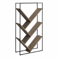 Monarch Specialties I 2201 32 x 12 x 60 in. Bookcase - Dark Taupe - Black Metal