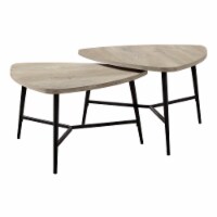 Table Set, 2pcs Set, Coffee, End, Side, Accent, Living Room, Metal, Laminate, Beige, Black,