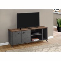 Media Entertainment Center, Storage Cabinet Bedroom, Laminate, Metal, Grey, Brown,