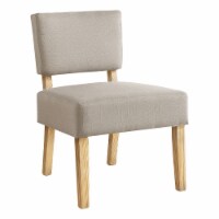 Accent Chair, Armless, Living Room, Bedroom, Fabric, Wood Legs, Beige, Natural, Transitional