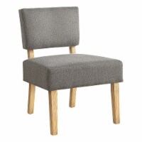 Accent Chair, Armless, Living Room, Bedroom, Fabric, Wood Legs, Grey, Natural, Transitional