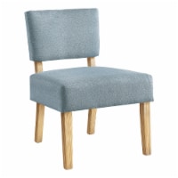 Accent Chair, Armless, Living Room, Bedroom, Fabric, Wood Legs, Blue, Natural, Transitional