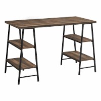 Home Office, Laptop, Storage Shelves, 48 l, Work, Metal, Laminate, Brown, Black, Perspective: Main