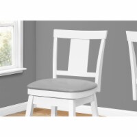 Bar Stool, Set Of 2, Swivel, Kitchen, Wood, Pu Leather Look, White, Grey, Transitional