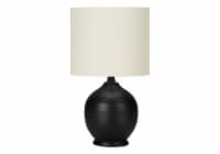 Monarch Specialties Black Ceramic Table Lamp with Ivory Shade Perspective: Main