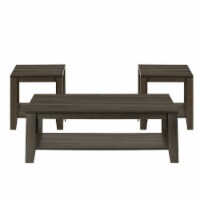 Table Set, 3pcs Set, Coffee, End, Side, Accent, Living Room, Laminate, Brown, Transitional