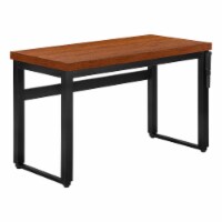 Computer Desk, Home Office, Standing, 48 l, Work, Laptop, Metal, Laminate, Brown, Black,