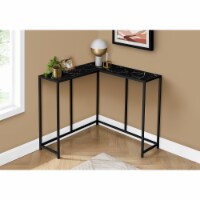 Narrow, Corner, Living Room, Bedroom, Metal, Laminate, Black Marble Look,