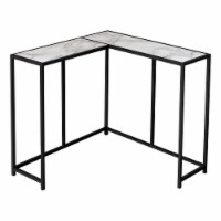 Narrow, Corner, Living Room, Bedroom, Metal, Laminate, White Marble Look, Black,