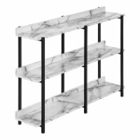 Console, Entryway, Narrow, Sofa, Living Room, Bedroom, Metal, Laminate, White, Black,