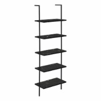 5 Tier, 72 h, Office, Bedroom, Metal, Laminate, Black Marble Look, Black,