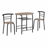 Dining Table Set, 3pcs Set, Small, 32  L, Kitchen, Metal, Laminate, Brown, Black,