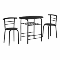 Dining Table Set, 3pcs Set, Small, 32  L, Kitchen, Metal, Laminate, Black,