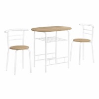 Dining Table Set, 3pcs Set, Small, 32  L, Kitchen, Metal, Laminate, Natural, White,
