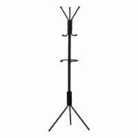 Free Standing, Hanging Bar, 6 Hooks, Entryway, 68 h, Bedroom, Metal, Black,