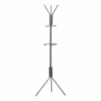 Free Standing, Hanging Bar, 6 Hooks, Entryway, 68 h, Bedroom, Metal, Grey,