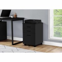 File Cabinet, Rolling Mobile, Storage Drawers, Printer Stand, Office, Work, Laminate, Black,