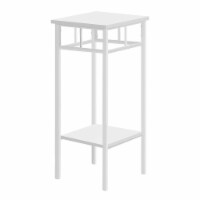 Accent Table, Side, End, Plant Stand, Square, Living Room, Bedroom, Metal, Laminate, White,