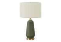 Monarch Specialties Green Ceramic Table Lamp with Ivory Shade Perspective: Main