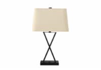 Monarch Specialties Black Metal USB Table Lamp with Beige Shade Perspective: Main