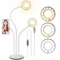 Vivitar Pc102 White Desktop Light Kit Dimmable Led Ring Phone Stand For Youtube