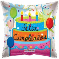Anagram 72497 18 in. Feliz Cumpleanos Candle Foil Balloon Perspective: Main