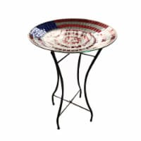 Backyard Expressions American Flag Mosaic Birdbath