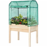 Backyard Expressions Elevated Wood Gardening Bed 36L x24W x 66H  with Green House Cover