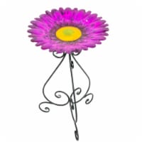 Backyard Expressions Metal 24" Flower Bird Bath - Purple