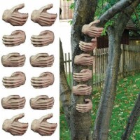 Tree Trunk Gripping Hands Decoration 12ct Set Eerie Lawn Halloween Decor Spooky Prop Seasons