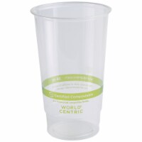 World Centric's Compostable Corn PLA Cold Cup Combo: 24 Ounce PLA Cups and PLA Lids (200