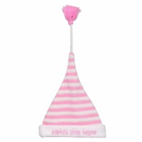 Dyno Pink and White 'Santa's Little Helper' Toddler Christmas Hat Costume Accessory - One
