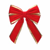 Dyno 31  Red and Gold Loop Velveteen Trim Christmas Bow
