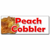SignMission 12 in. Peach Cobbler Decal Sticker - Peaches Pie Sweet Bakery Crumble Crust Filli