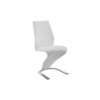 Casabianca Modern Boulevard Faux Leather Dining Chair in White