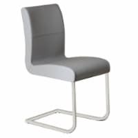 Casabianca Modern Stella Leather Italian Dining Chair in Gray