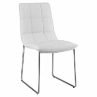 Casabianca Modern Leandro Faux Leather Dining Chair in White