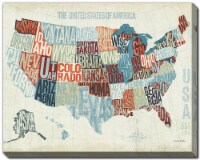 Streamline Art Modern USA Map Printed Canvas Perspective: Main