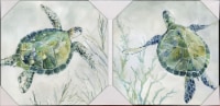 Streamline Art Seagrass Turtles Embellished Canvas Wall Art