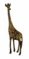 Hand Carved Wood Burned Finish Giraffe Statue
