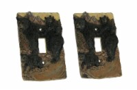 Rustic Black Bear Family Wall Plate Light Switch Cover Set of 2