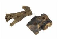 Set of 2 Natural Gamal Root Wood Double Tealight Candle Holders - Large