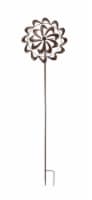 Aged Copper Finish Kaleidoscope Swoosh Kinetic Wind Spinner Garden Stake - Swoosh