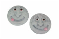 Set of 2 Silly Smiling Garden Gnome Cement Stepping Stones 10.25 Inch Diameter